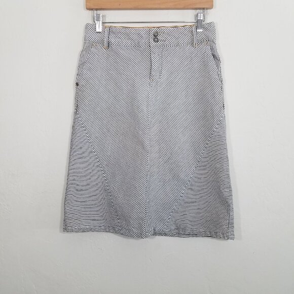 Pilcro and the Letterpress Railroad Denim Striped Skirt Size 26 - Picture 1 of 7